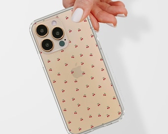 Dainty Micro Cherries Phone Case For iPhone 17 16 15 14 13 7 8 SE Galaxy S26 S25