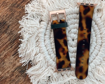 Chic Botanical Apple Watch Band Vegan Leather 38mm 40mm 41mm