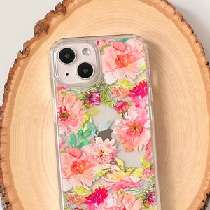 Pretty Watercolor Flowers Phone Case For iPhone 15 14 13 Pro Max 12 Mini XR 7 8 SE 2022 S24 Aesthetic Spring Floral Design The Urban Flair