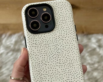 Tiny Dots Protective Phone Case For Apple iPhone 15 14 13 12 11 X XR 7 8 SE 2022 Galaxy S24 S23 Pixel 8 Pro 7 With Cute Minimalist Design