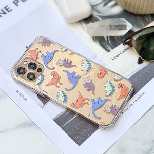 Dinosaur Phone Case For iPhone 16 15 14 13 Pro Max 12 Mini XR 7 8 SE Clear Cover With Design Galaxy S25 The Urban Flair MagSafe Case