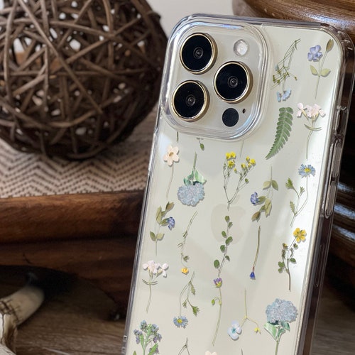 Purple Wild Pressed Flower Print Phone Case for Iphone 13 12 Etsy