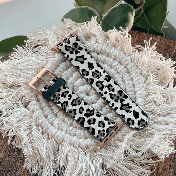 Leopard Animal Print Apple Watch Band For Series 3 4 5 6 7 8 9 SE 38mm 40mm 41mm 42mm 44mm 45mm Apple Watch Straps For Women