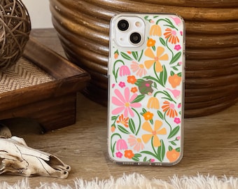 Flower Market Aesthetic Phone Case For iPhone 17 16e 15 14 13 Mini 12  SE MagSafe Case With Cute Retro Floral Design Galaxy S25 S24