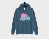 Oversized Hoodie Aesthetic Pastel Great Wave Jumper With Hood Vintage Trendy Tumblr Sweater Hipster
