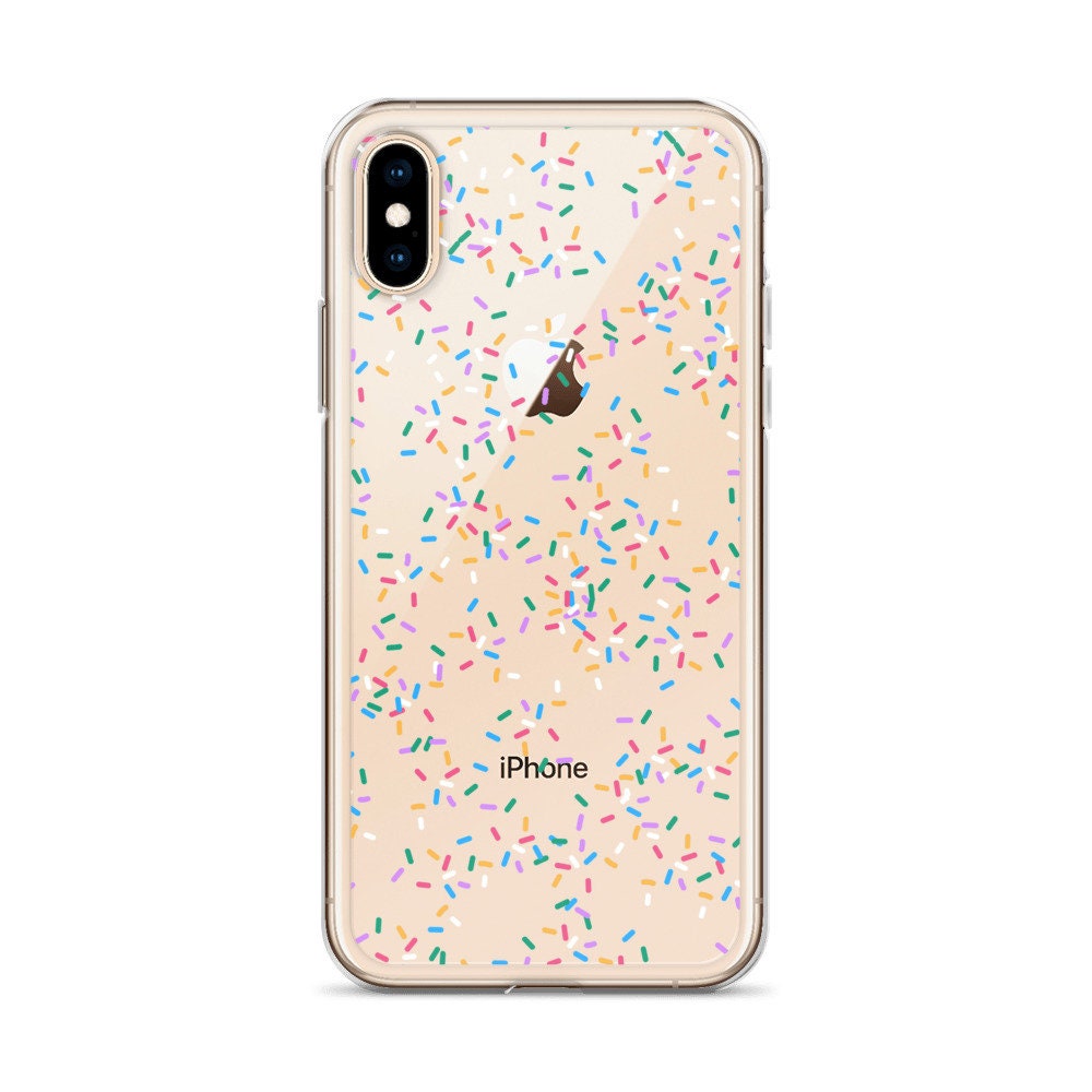 Rainbow Sprinkles Phone Case Donut Clear Case for iPhone 15 14 