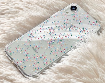 Rainbow Sprinkles Phone Case Donut Clear Case For iPhone 15 14 13 Pro Max 12 Mini 11 7 8 XR Galaxy S24 Cute Phone Cover The Urban Flair