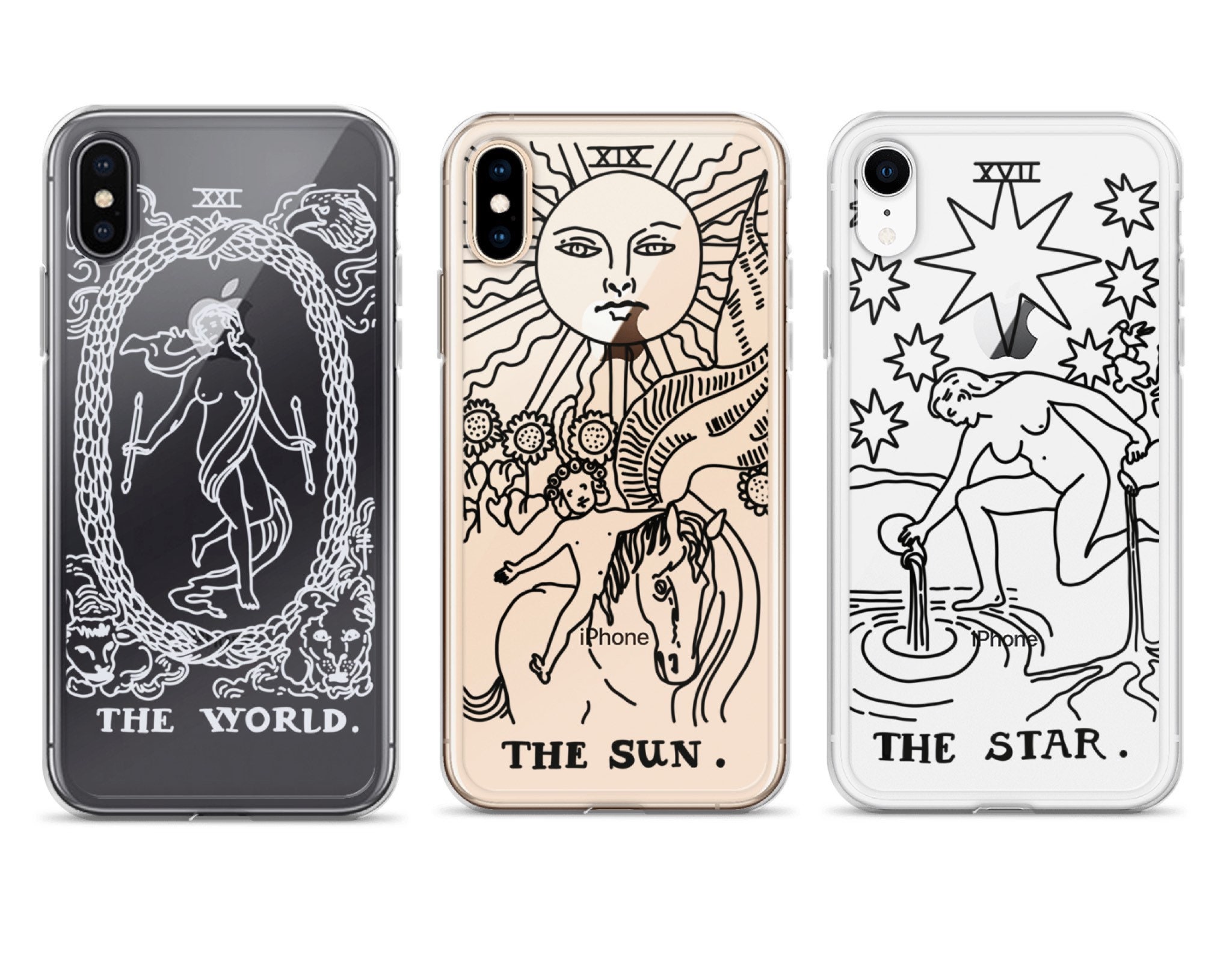 The World Sun Star Tarot Card Phone Case For Iphone 12 11 Pro Etsy