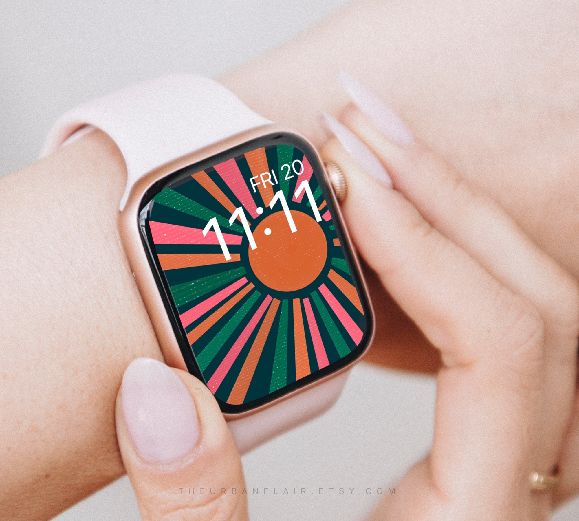 Vintage Sun Rays Apple Watch Face Sfondo Sfondo estetico per | Etsy Italia