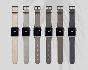 Solid Neutral Shades Apple Watch Band For Series 3 4 5 6 7 8 9 SE 38mm 41mm 40mm 42mm 45mm 44mm Grey Taupe Apple Watch Straps