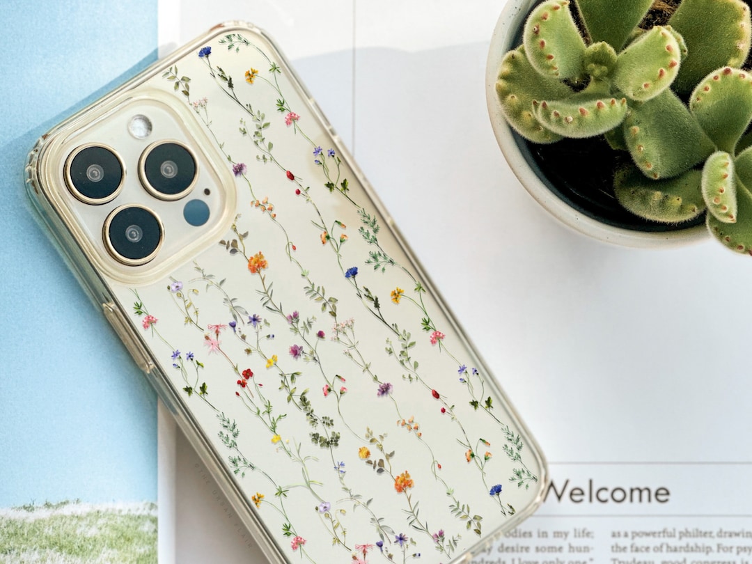 Meadow Flowers Clear Phone Case - Cute Floral Design for iPhone ...