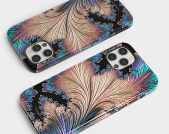 Fractal Tough Phone Case For iPhone 15 14 13 Mini 12 Pro XR XS Max SE 2022 7 8 Plus Tough Galaxy S24 Pixel 8 Pro With Art Deco Design