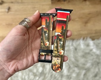 Serape Cactus Apple Watch Band For Series 4 5 6 7 8 9 10 11 SE Ultra 38mm 40mm 41mm 42mm 44mm 45mm 46mm 49 mm Apple Watch Straps