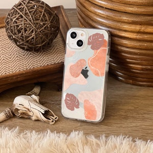 Modern Tropical Abstract Shapes Phone Case For iPhone 16 15 14 13 12 11 XR 7 8 SE 2022 MagSafe Phone Case Galaxy S25 S24