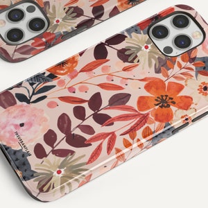 Fall Flowers Phone Case For iPhone 15 14 13 XR X XS Max 12 Mini Pro SE 7 8 Plus Galaxy S24 Google Pixel 8 Pro With Autumn Floral Design