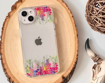 Pretty Spring Flowers Phone Case For iPhone 15 14 13 Pro Max 12 Mini XR 7 8 SE 2022 S24 Aesthetic Floral Design The Urban Flair- On Sale!