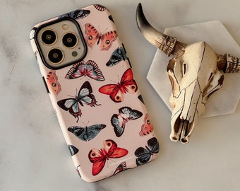 Pale Boho Butterflies Phone Case For iPhone 17 16 15 14 13 7 8 SE Galaxy S26 S25 Pixel 10 9 8