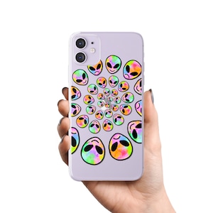 Tie Dye Aliens Phone Case For iPhone 17 16 15 14 13 7 8 SE Galaxy S26 S25