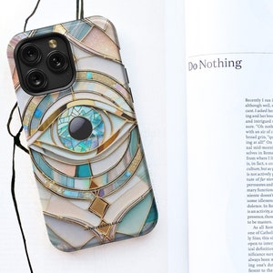 Mystic Eye Stained Glass Illusion Print MagSafe Phone Case For iPhone 15 14 13 12 Series (Mini, Plus, Pro Max) Cover With Built In Magnet