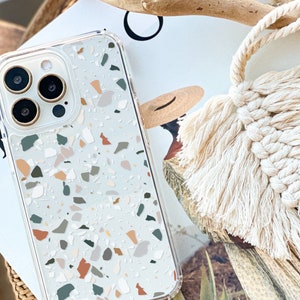 Terrazzo Phone Case For iPhone 16 15 MagSafe 14 13 12 Mini Pro Max XR 7 8 Plus SE Phone Cover With Composite Mosaic Design Galaxy S24