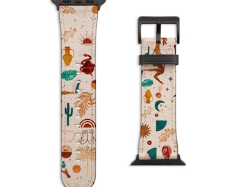 Modern Boho Mid Century Apple Watch Band For Series 3 4 5 6 7 8 9 10 11 SE Ultra 38mm 40mm 41mm 42mm 44mm 45mm 46mm 49mm Apple Watch Straps