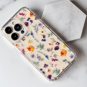 Aesthetic Sunflowers & Wild Flower Phone Case For iPhone 15 14 13 Pro Max 12 Mini 11 XR 7 8 SE 2022 Galaxy S24 Watercolor Spring Floral image 9