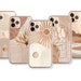 Aesthetic Nude Terracotta Modern Abstract Cases For iPhone 13 12 Mini 14 Plus XR X 7 8 SE 2022 Boho Collage With Shapes Design 