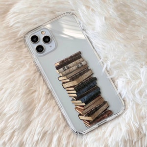 Vintage Books Phone Case For iPhone 17 16 15 14 13 7 8 SE Galaxy S26 S25 Gift For Book Worm/Bookish Reading Lover MagSafe