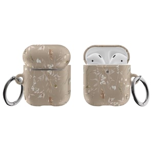 Boho Floral Print Airpods Case | Hard Cover For Original and Airpods Pro | Circle Keychain Ring Carabiner Included- On Sale!