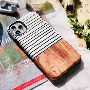 Modern Striped Wood Print For iPhone 13 12 11 Pro XS Max X XR 7 8 Plus SE 2020 Galaxy S10 S20 Protective Tough Phone Cover The Urban Flair