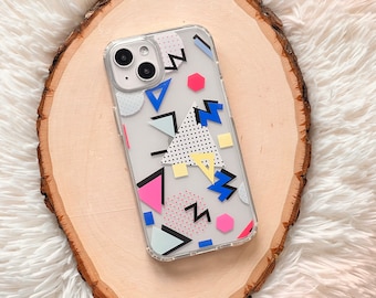 Retro Vintage Memphis 80s 90s Case For iPhone 17 16 15 14 7 8 Galaxy S26 S25