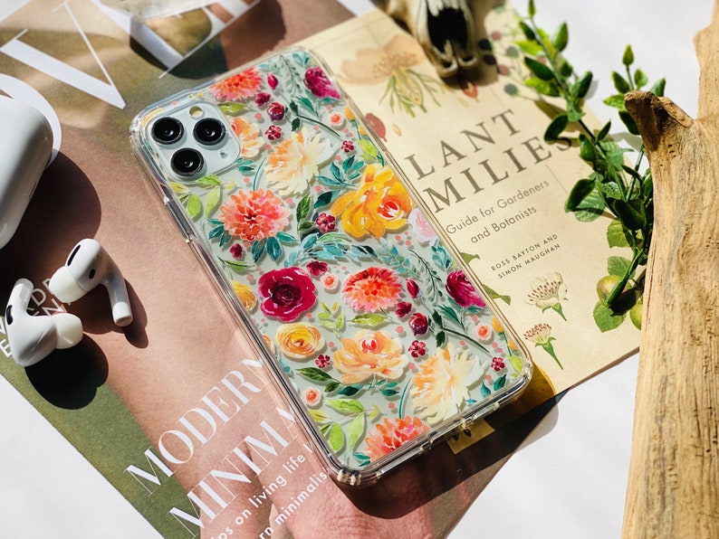 Pretty Watercolor Flowers Phone Case For iPhone 15 Pro 14 13 12 Mini X XR 7 8 SE 2022 Galaxy S24 Clear Phone Cover With Floral Design image 1