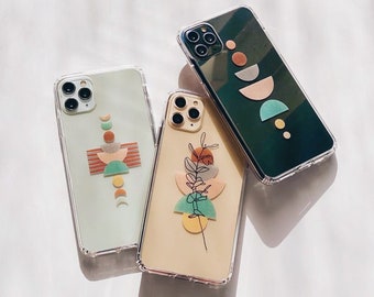 Modern Minimalist Abstract Shapes Clear Phone Case for iPhone 17