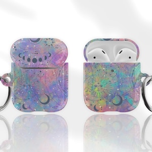 Pastel Mystic Zodiac AirPods Case Cover with Keychain - Fits AirPods Pro & Original - Astrology, Horoscope Gift