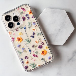 Aesthetic Sunflowers & Wild Flower Phone Case For iPhone 15 14 13 Pro Max 12 Mini 11 XR 7 8 SE 2022 Galaxy S24 Watercolor Spring Floral Bild 6