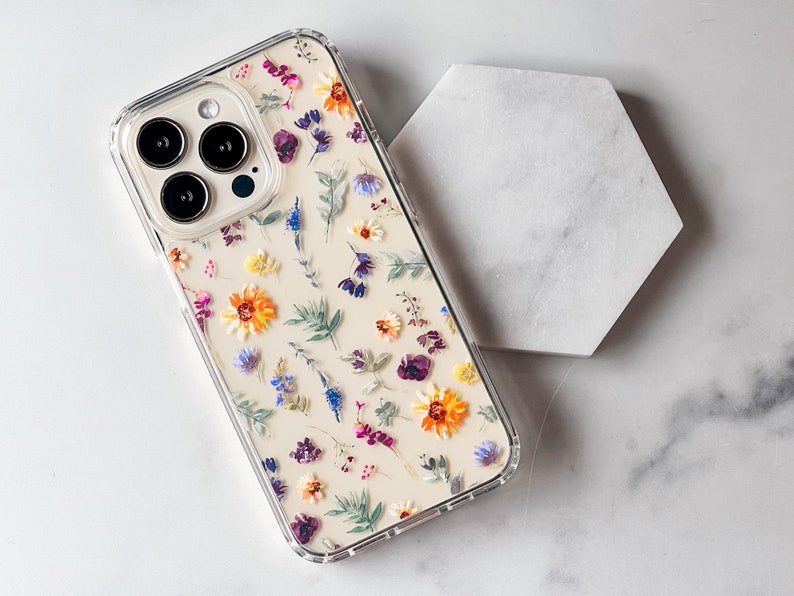 Aesthetic Sunflowers & Wild Flower Phone Case For iPhone 15 14 13 Pro Max 12 Mini 11 XR 7 8 SE 2022 Galaxy S24 Watercolor Spring Floral image 6