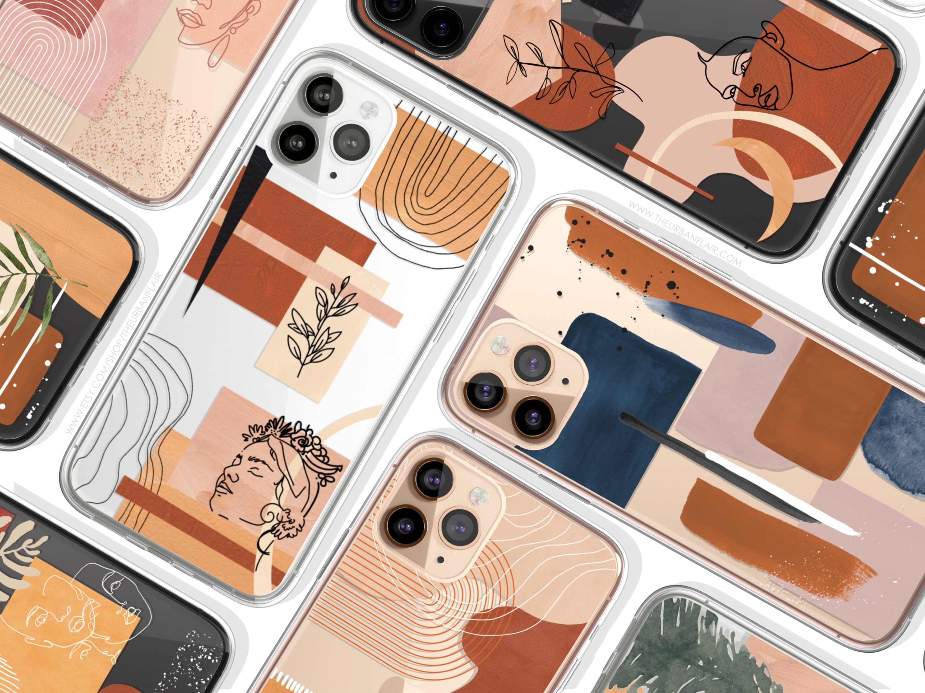 Aesthetic Case for iPhone 15 Pro iPhone 14 Pro Max Case Modern Abstract  iPhone 13 Case iPhone 12 Pro iPhone XS Beige iPhone 11 MB29 