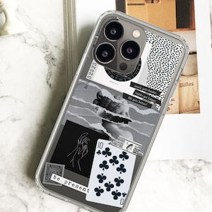 Be Present Scraps Collage Phone Case For iPhone 16 15 14 Plus 13 Pro 12 Mini XS XR 7 8 SE 2020 S25 S24 Aesthetic Grunge Moodboard MagSafe