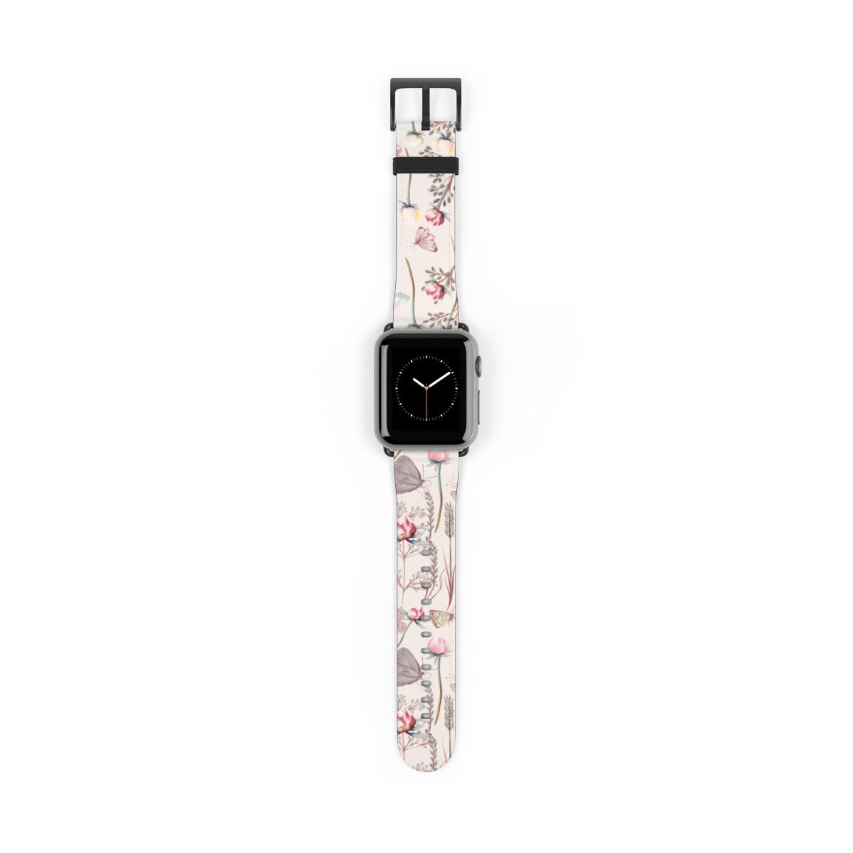 Chic Botanical Apple Watch Band Vegan Leather 38mm 40mm 41mm