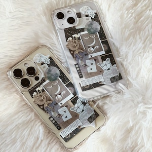 Ethereal Definition Space Scraps Collage Case For iPhone 16 15 14 13 Pro Max 12 Mini XR 7 8 SE S24 Aesthetic Mystic Moodboard MagSafe