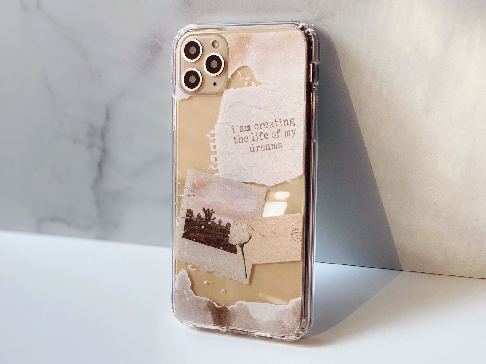 Pale Rose Aesthetic Collage Clear Phone Case for Iphone 13 12 - Etsy