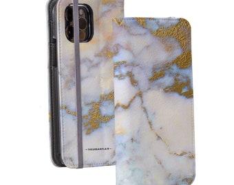Opal Marble iPhone Wallet Phone Case For iPhone 17 16 15 14 13 12 Mini Pro Max XR XS Max 7 8 Plus SE 2020 S25 S24