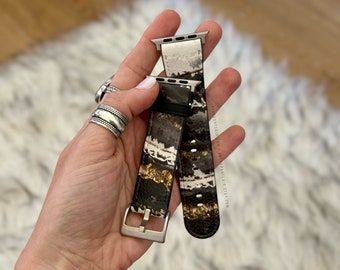 Black Geode Apple Watch Band 40mm iWatch Straps 42mm 45mm 44mm Marble iWatch Straps Band Faux Vegan Leather Series 5 Series 6 7 8 9 SE