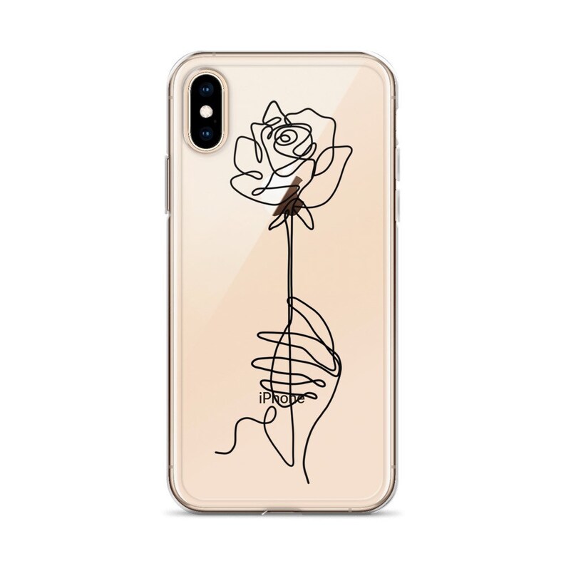 One Line Rose Phone Case For iPhone 12 11 Pro Max XS XR 7 8 Etsy