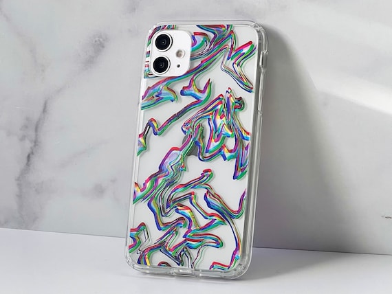 3D Glitch Clear Case for iPhone 17 16e 15 14 13 Pro Max Mini 7 8 Galaxy S26  S25 Cover With Design Grunge Marble Effect Magsafe - Etsy