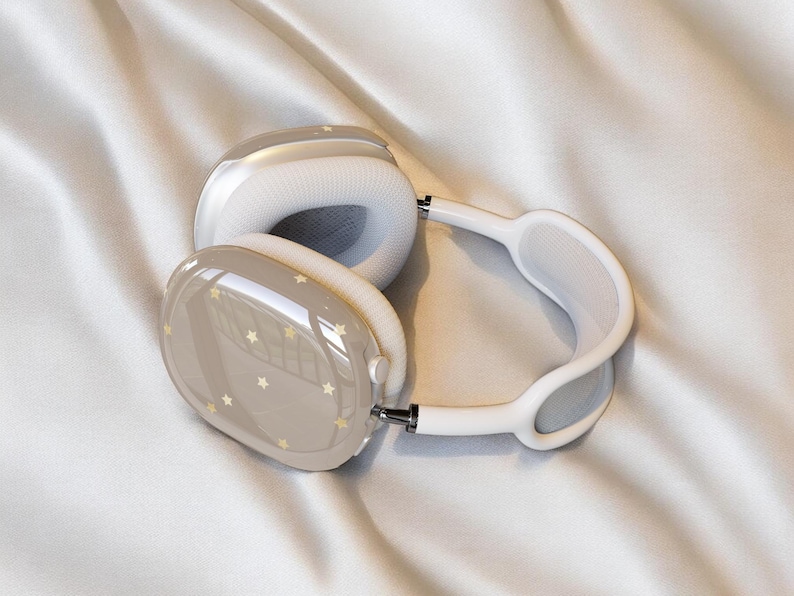 Classy Neutral Stars AirPods Max Case | Snap On Air Pods Max Cover | Protective Case For New AirPods Max Headphones | Simple Elegant Design