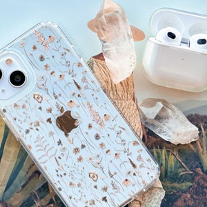 Pale Boho Meadow Flowers Phone Case For iPhone 15 14 13 12 Mini 11 Pro Max XR 7 8 Clear Phone Cover With Aesthetic Floral Design Galaxy S24