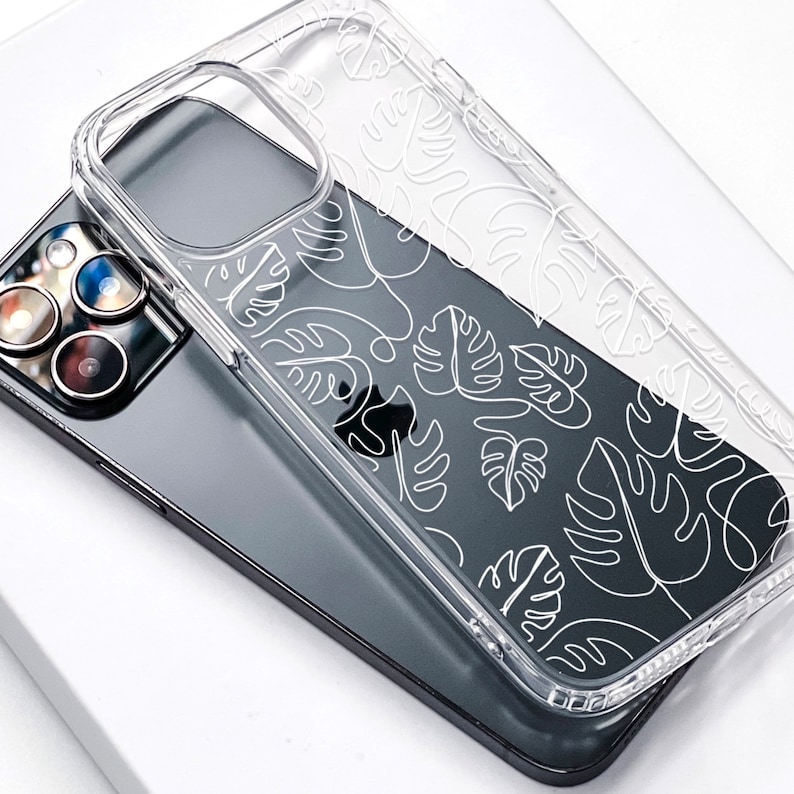 Monstera Leaf Outline Phone Case for Iphone 13 Mini 12 XR 7 8 Etsy