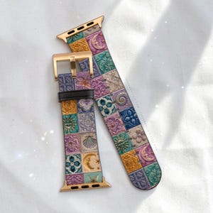 Whimsical Fairy Tile Apple Watch Band - Fits All Series (SE, Ultra 3) & Sizes 38/40/41, 42/44/45/46, 49mm - iWatch Strap For Women
