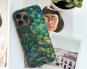 Green Abalone Mollusk Shell Print Tough Phone Case For iPhone 15 14 13 11 XR X XS Max 12 Mini Pro SE 7 8 Plus Galaxy S24 Nautical Paua Cover